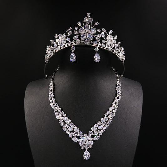 StylishPeople™ Bridal Jewelry Set – Crown, Necklace & Earrings for Weddings - Stylish People