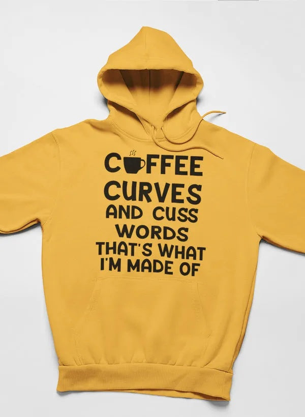 Coffee, Curves & Cuss Words Hoodie